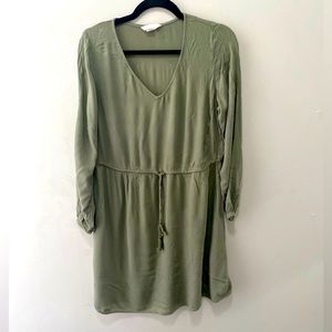 H&M army green drawstring dress